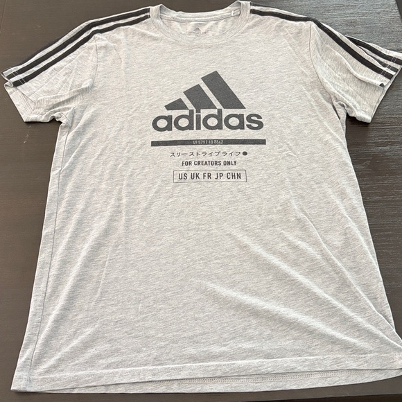 adidas Other - Men’s Adidas Gray T-Shirt with Black Stripes